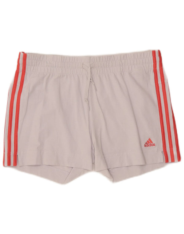 ADIDAS sportsshorts til kvinder UK 12/14 Medium hvid bomuld