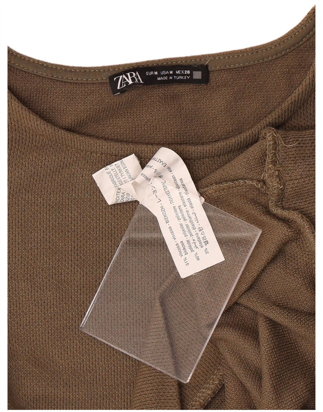 ZARA Sweatshirt Jumper UK 12 Medium Brun Viscose