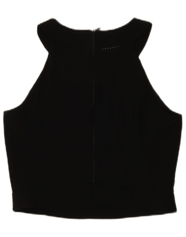 Emporio Armani Dame Crop Halter Top IT 46 Stor Sort Uld