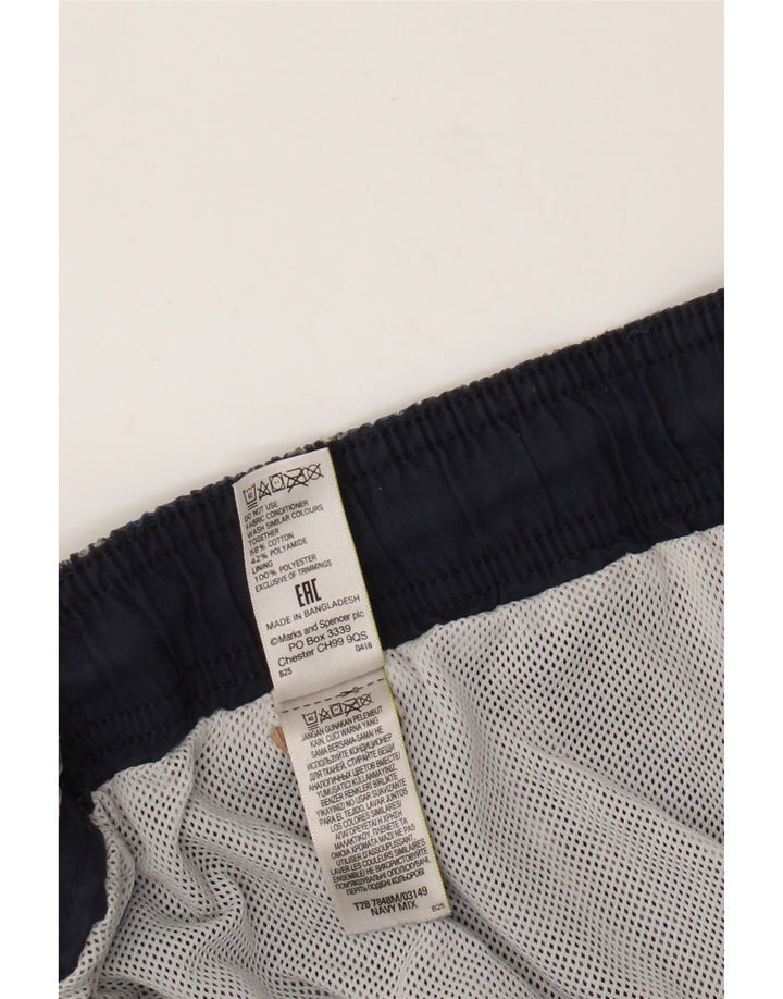 Marks & Spencer Badeshorts til mænd 2XL blå ternet bomuld