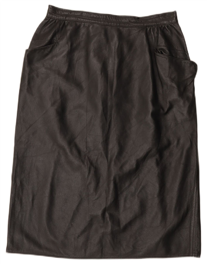 Vintage lædernederdel til kvinder W30 Medium Black