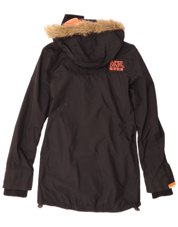 Superdry Parkajakke med hætte til kvinder UK 2 2XS Sort