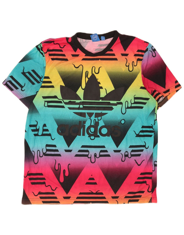 Adidas Grafisk T-shirt top til mænd, stor flerfarvet polyester