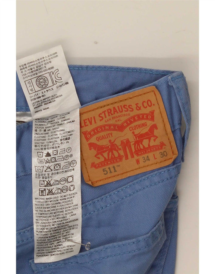 Levi's Herre 511 Slim Jeans W34 L30 Blå Bomuld