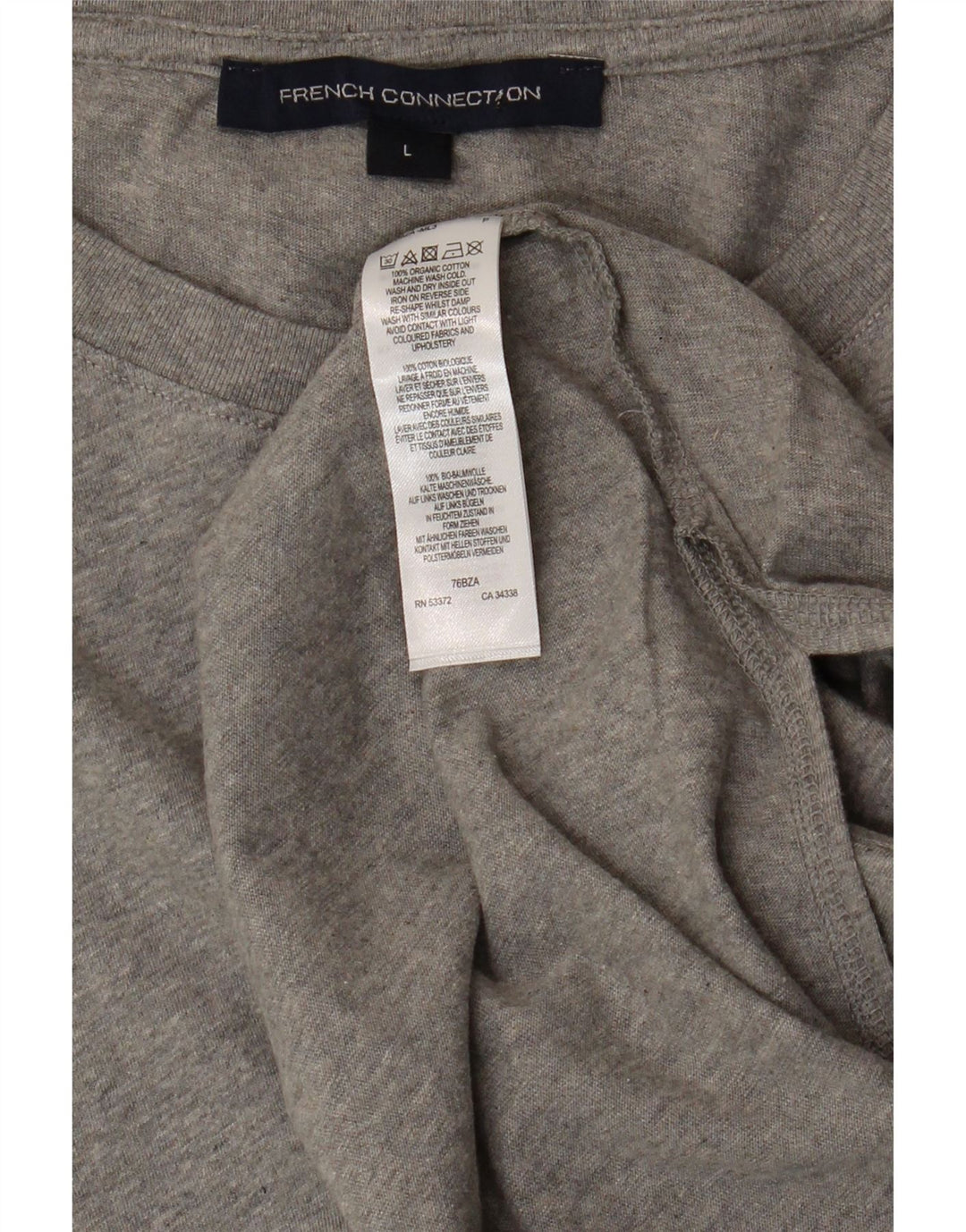 FRENCH CONNECTION Womens Oversized T-Shirt Top UK 16 Large Grey Cotton Vintage French Connection and Second-Hand French Connection from Messina Hembry 