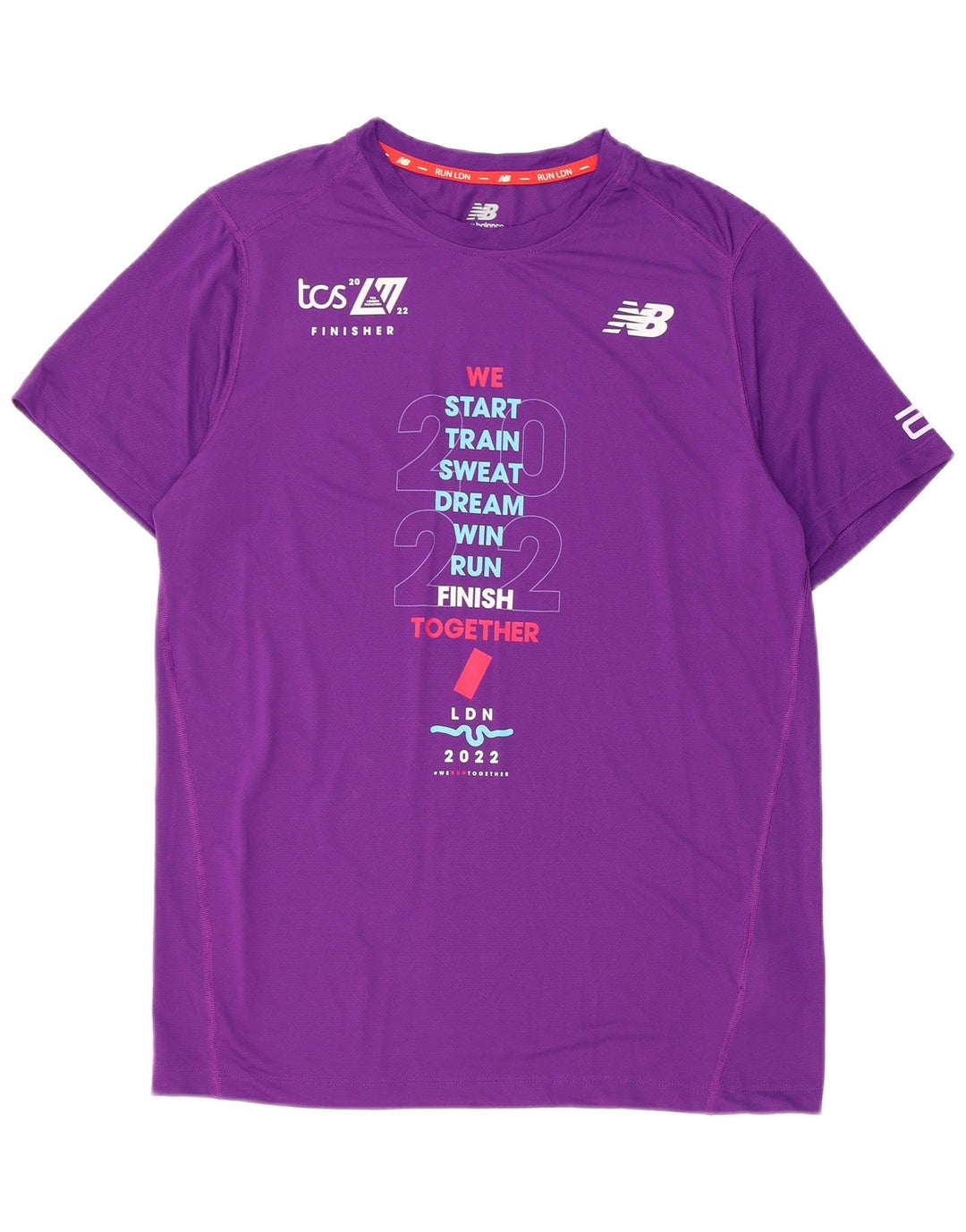 New Balance Herre grafisk T-shirt Top Medium Lilla Polyester