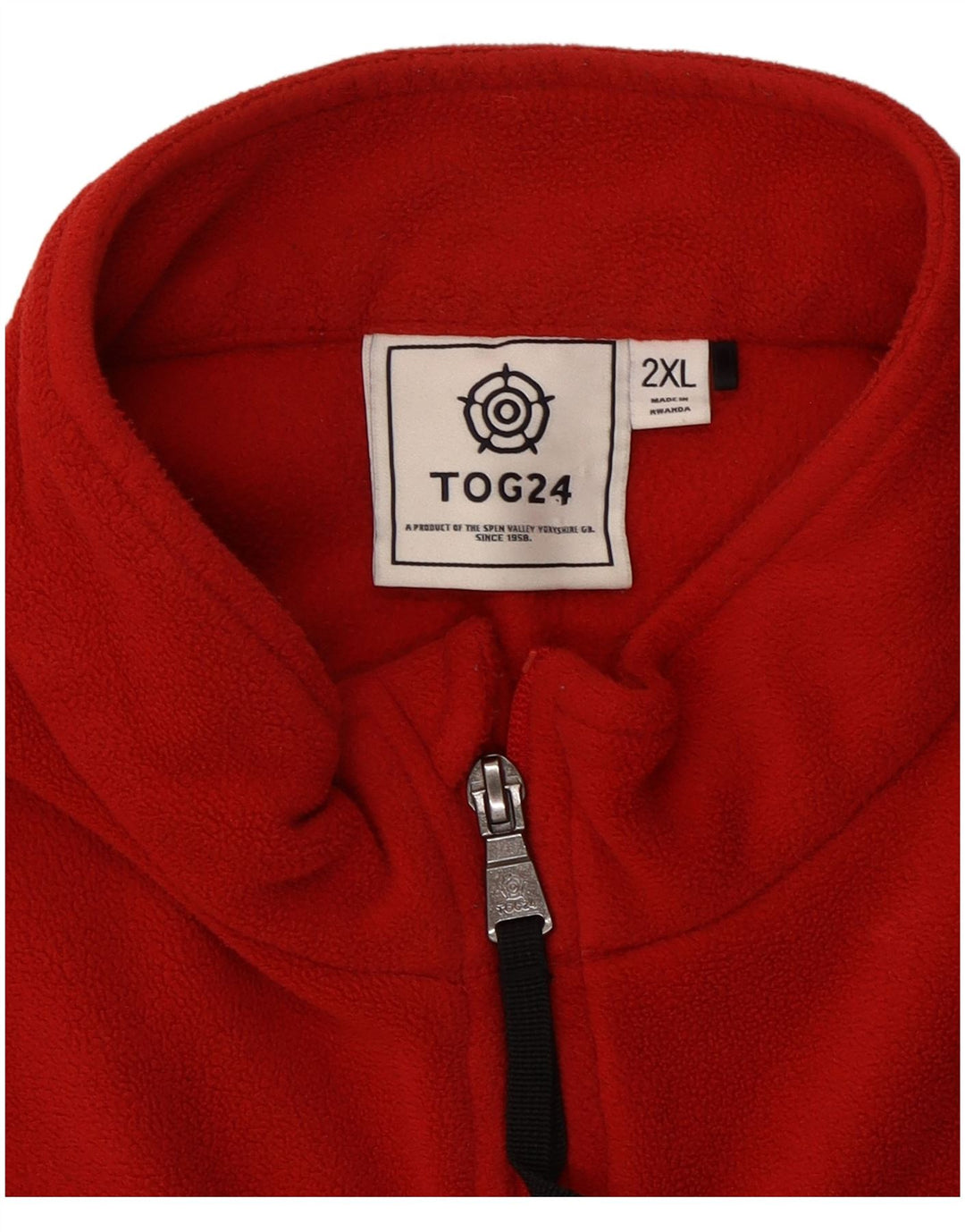 TOG 24 Fleecetrøje til mænd med lynlåshals 2XL Rød polyester
