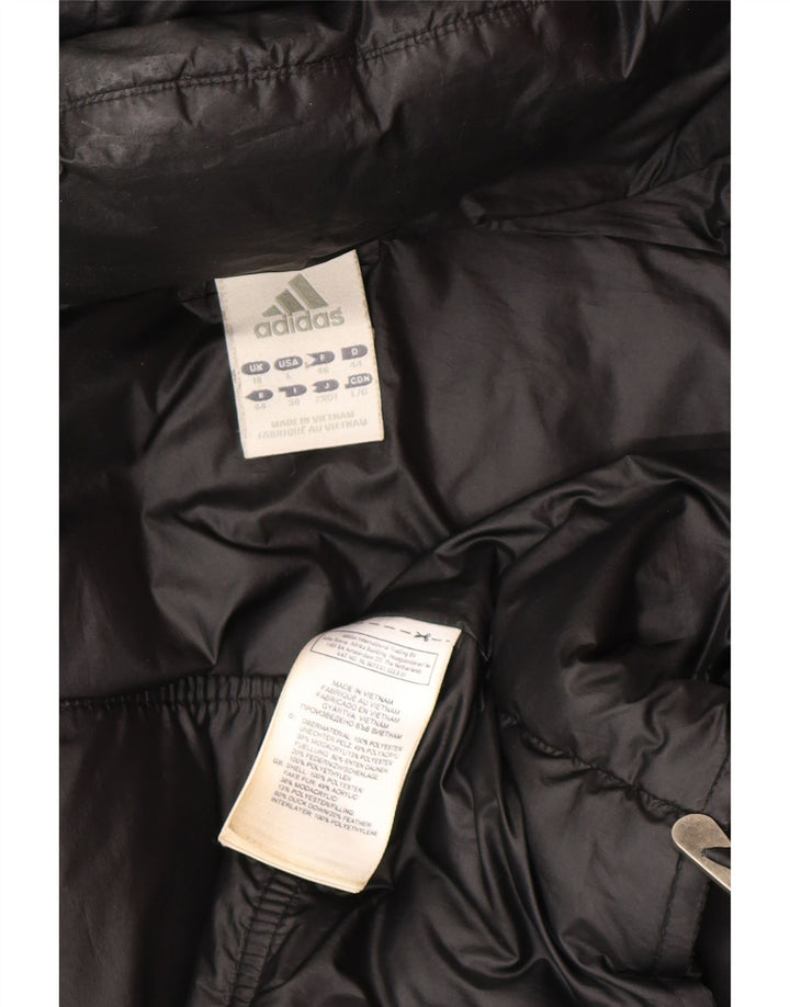 Adidas Dame Oversized Polstret Hættejakke UK 18 XL Sort Polyester