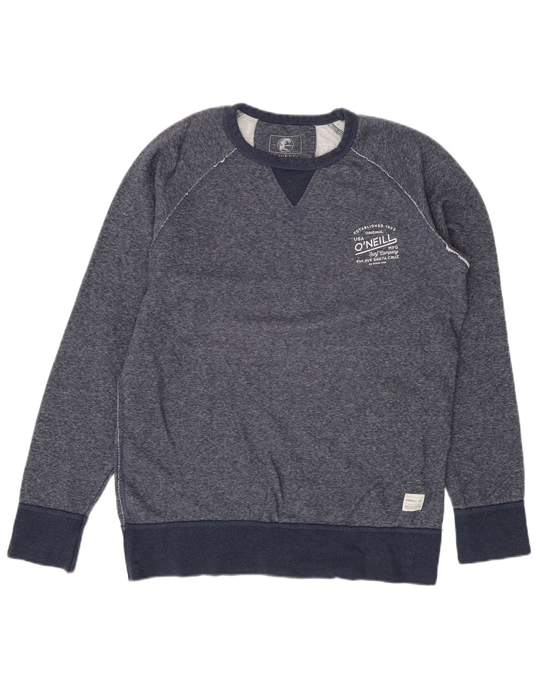 O'NEILL Mens Slim Fit Sweatshirt Jumper Medium Navy Blue Cotton