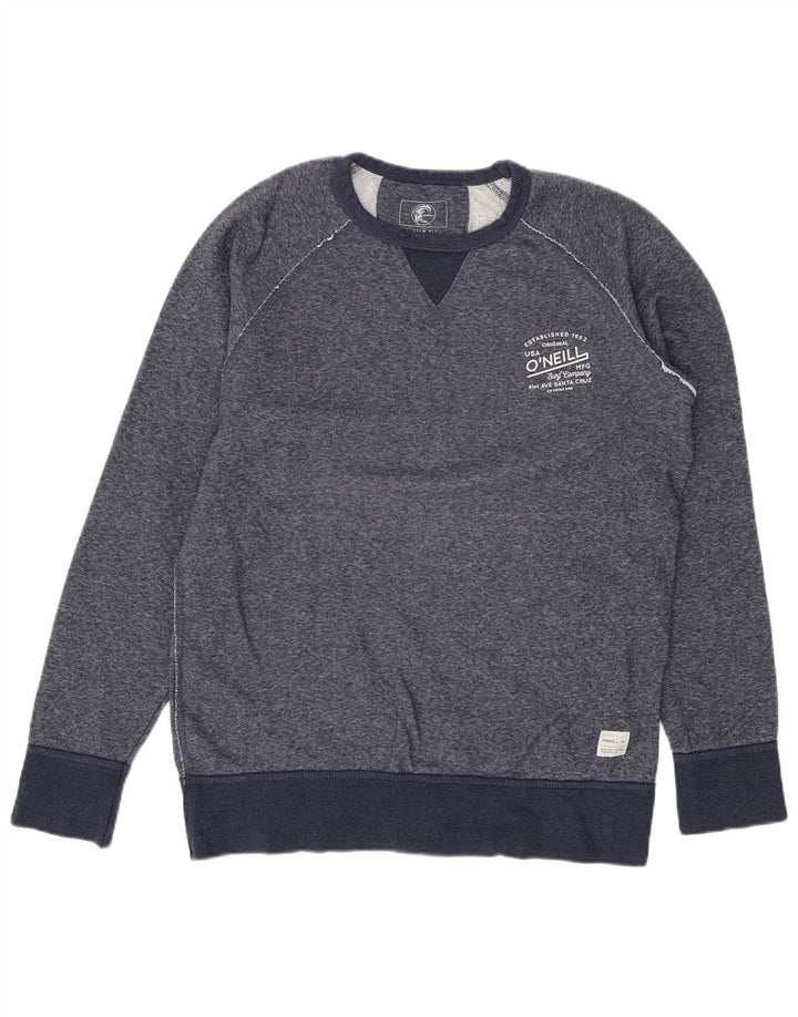 O'NEILL Mens Slim Fit Sweatshirt Jumper Medium Navy Blue Cotton