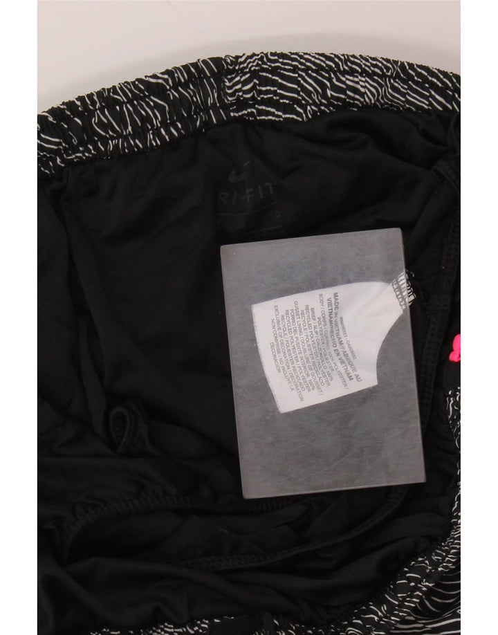 NIKE Dri Fit sportsshorts til kvinder UK 16 Large Black Colourblock Polyester