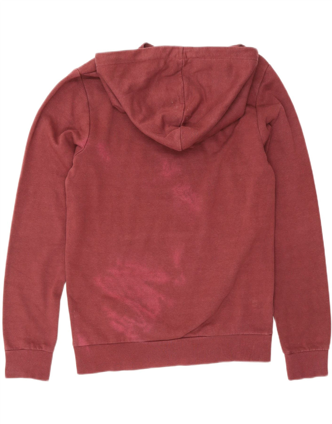 JACK & JONES Mens Graphic Hoodie Jumper Small Maroon Cotton