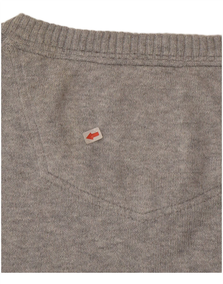Fat Face Herre V-hals sweater Medium Grå Bomuld
