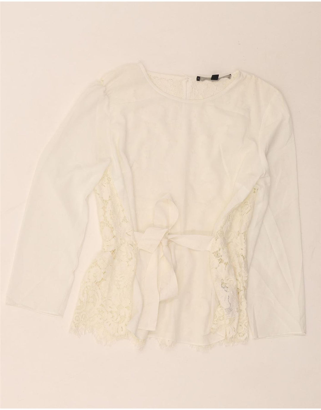 French Connection Dame 3/4 ærmet bluse Top UK 10 Small White Floral