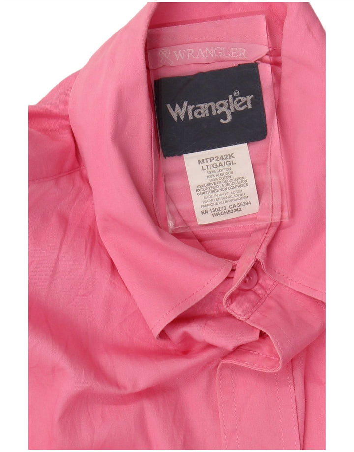 Wrangler høj skjorte til mænd, stor pink bomuld
