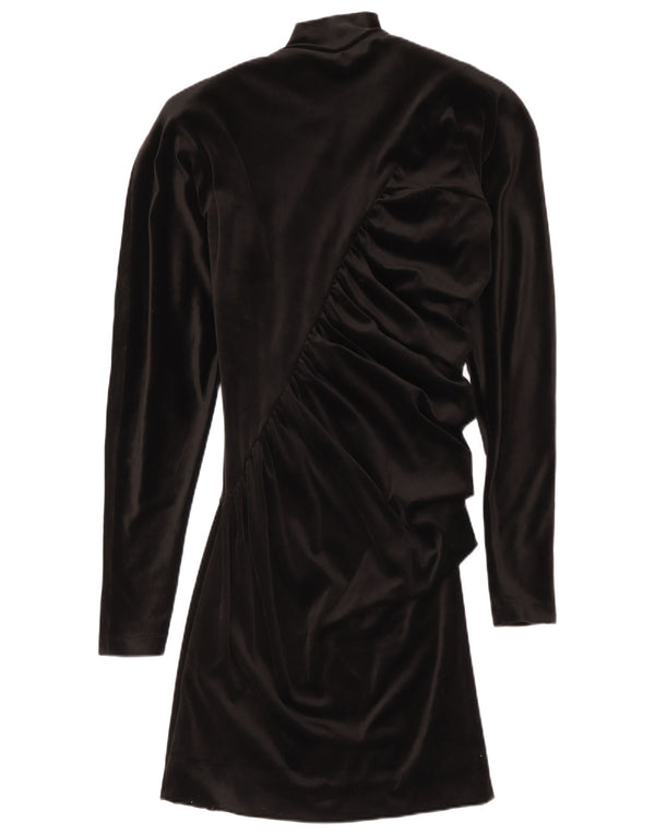 Genny Womens Langærmet Velvet Bodycon Dress UK 14 Medium Black Acetate