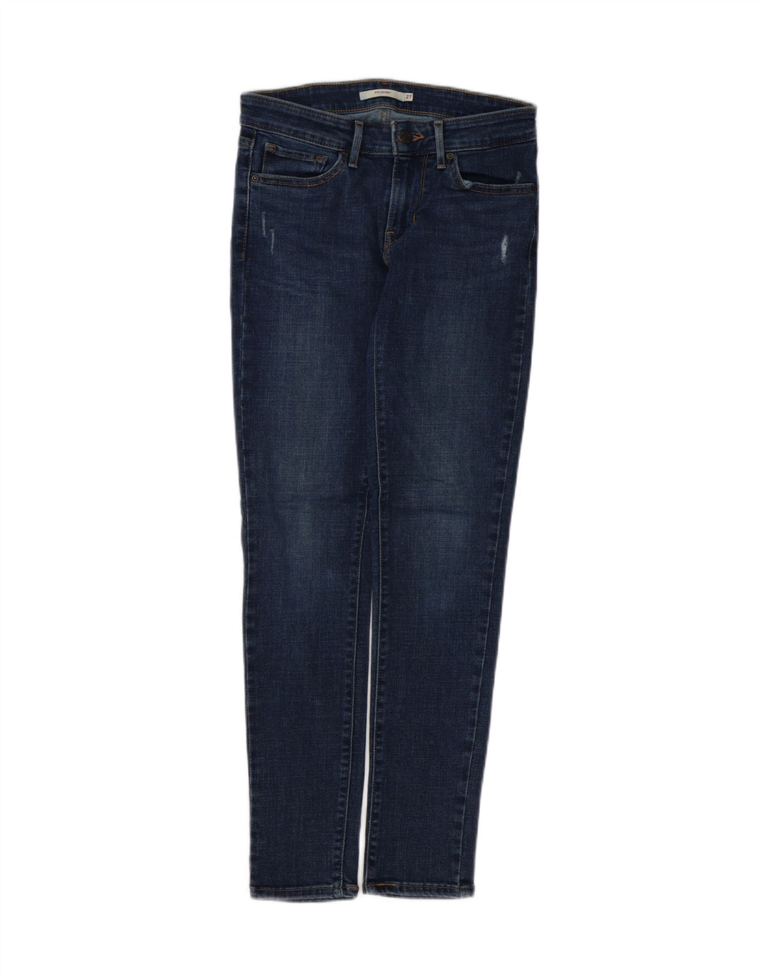 LEVI'S Dame 711 Distressed Skinny Jeans W27 L29 Blå Bomuld