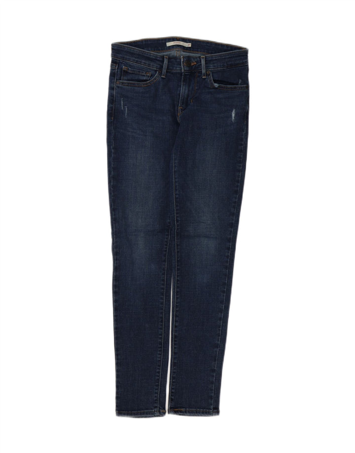 LEVI'S Dame 711 Distressed Skinny Jeans W27 L29 Blå Bomuld