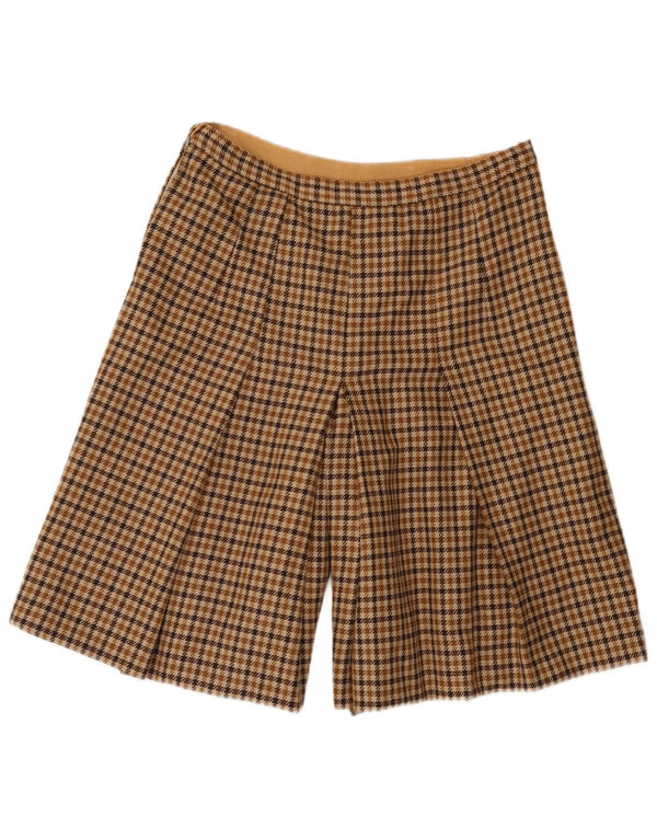 Vintage kvinders højtaljede fritidsshorts W30 Medium Brown Houndstooth