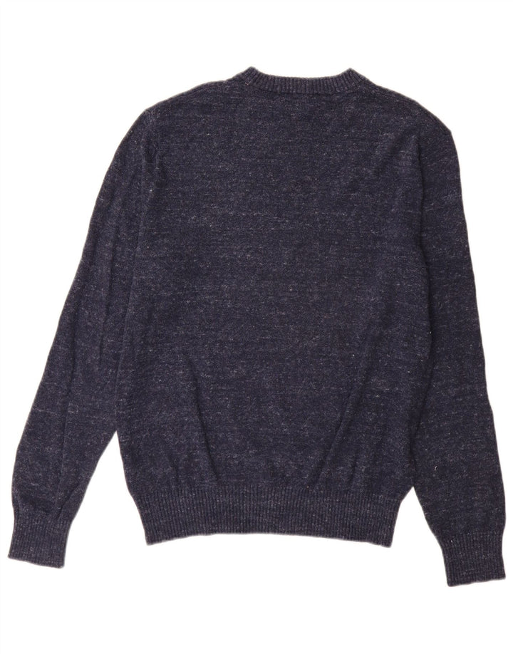 Gap Herre Crew Neck Jumper Sweater Medium Navy Blue Flecked Bomuld