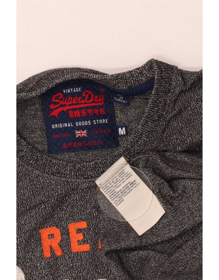Superdry grafisk t-shirt til mænd, mellemgrå flækket bomuld