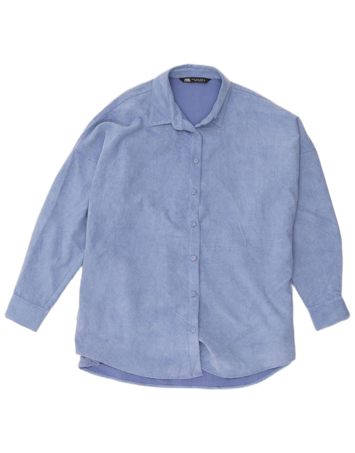 Zara Herre Oversized Skjorte UK 6 XS Blå