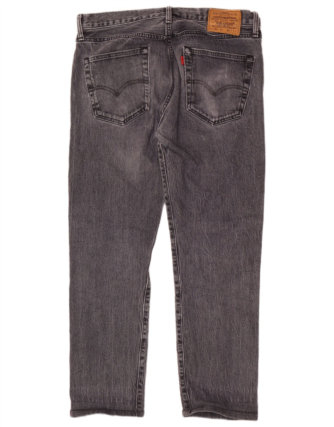 Levi's Herre 501 Straight Jeans W33 L28 Grå Bomuld