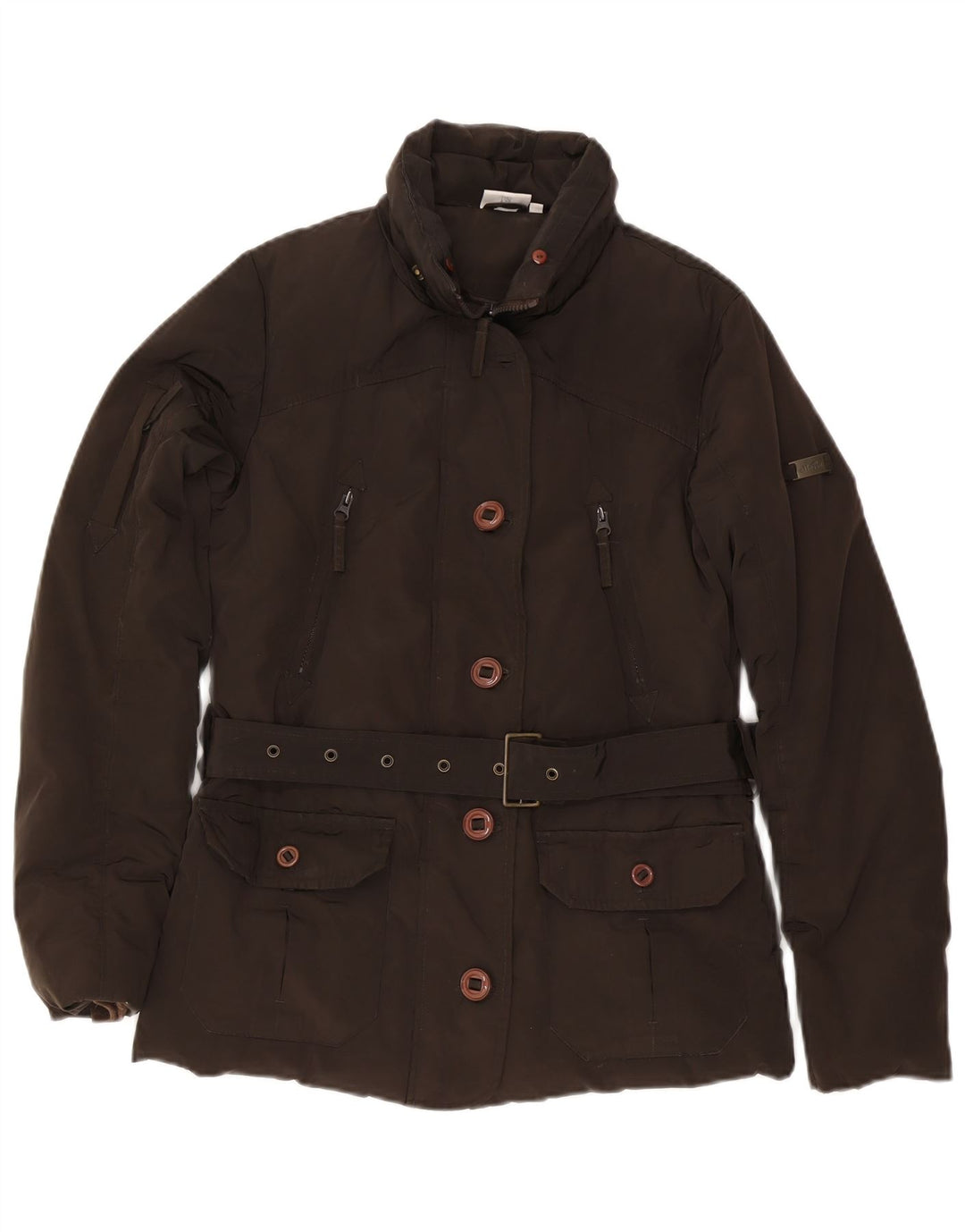 Ellesse Dame Polstret Jakke UK 10 Small Brown Polyester