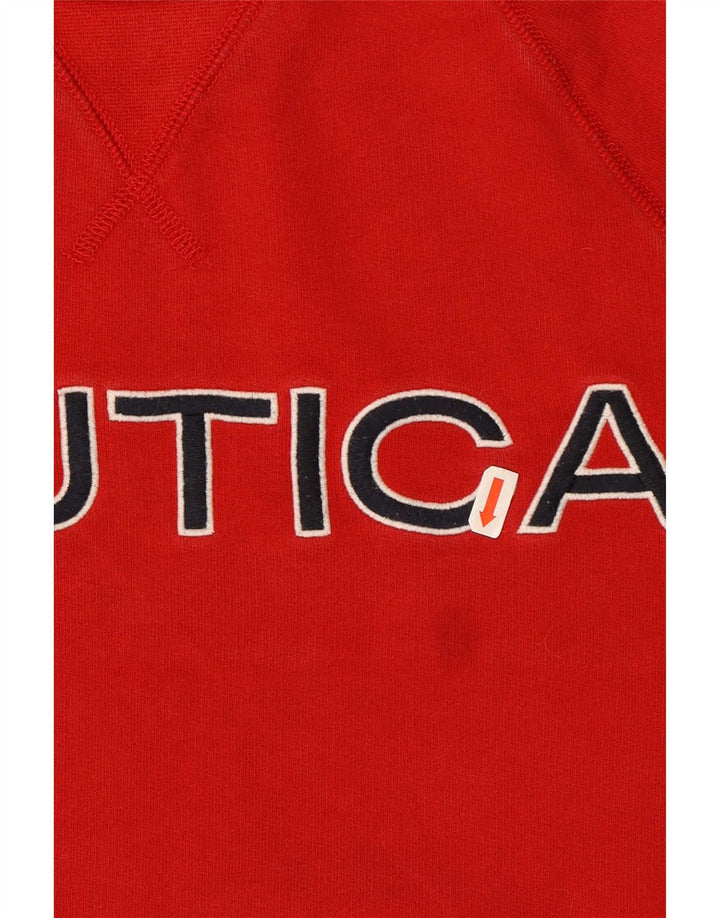 Nautica Herre Grafisk Sweatshirt Jumper Medium Rød Bomuld