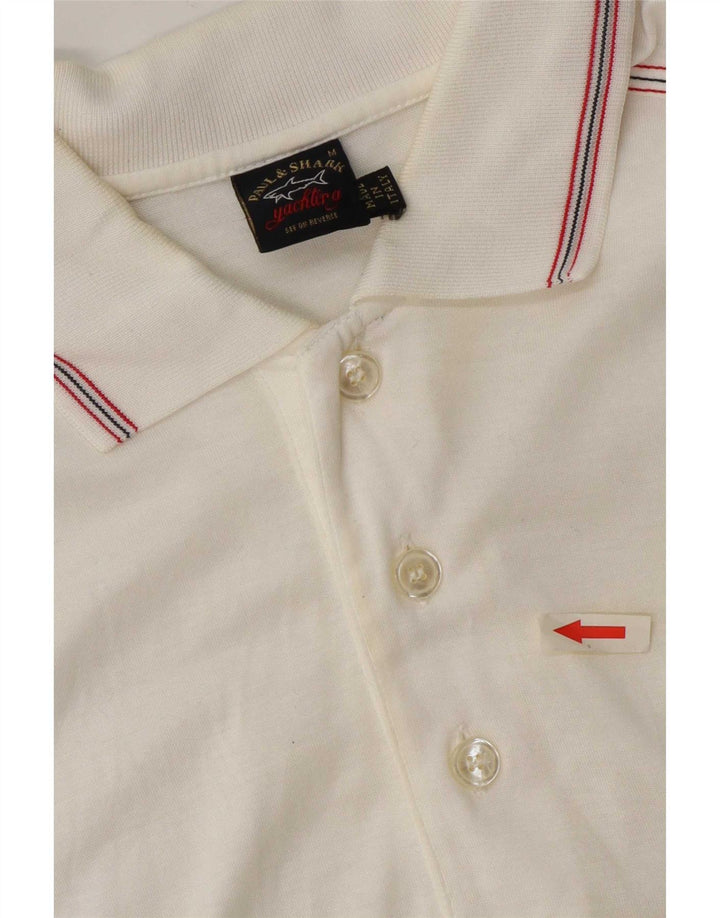 Paul & Shark Herre poloshirt Medium hvid bomuld