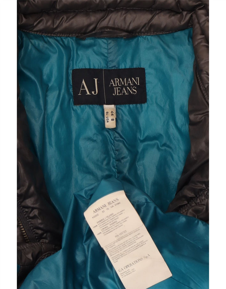 Armani Jeans Dame Polstret Frakke US 8 Medium Grå Polyamid