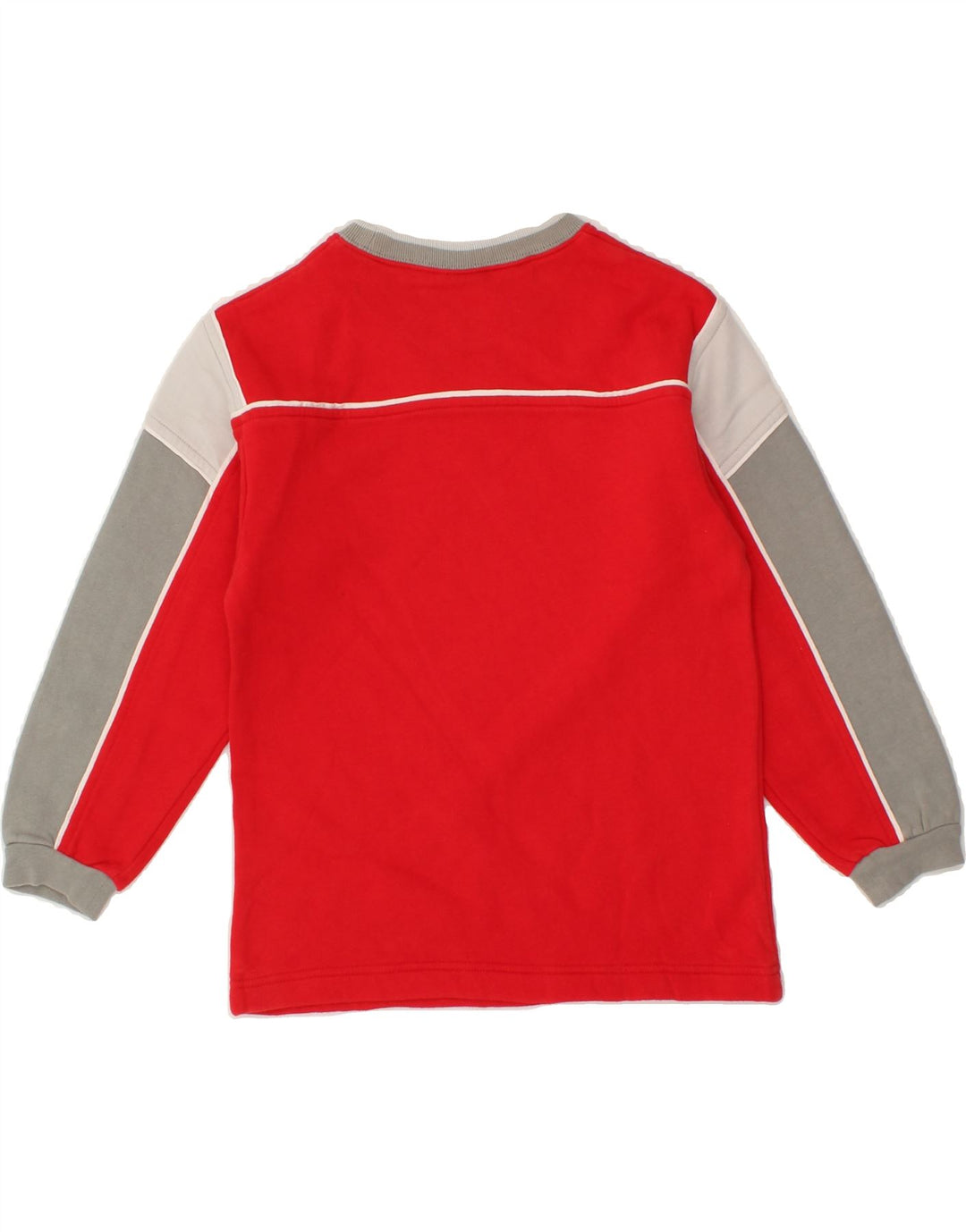 CHAMPION Boys Graphic Top Long Sleeve 7-8 Years Red Colourblock Cotton Vintage Champion and Second-Hand Champion from Messina Hembry 