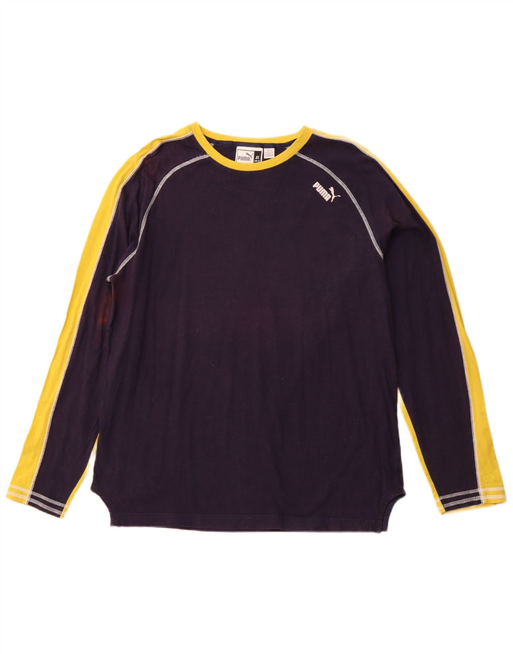 PUMA Herre Top Langærmet XL Navy Blue Colourblock Sports