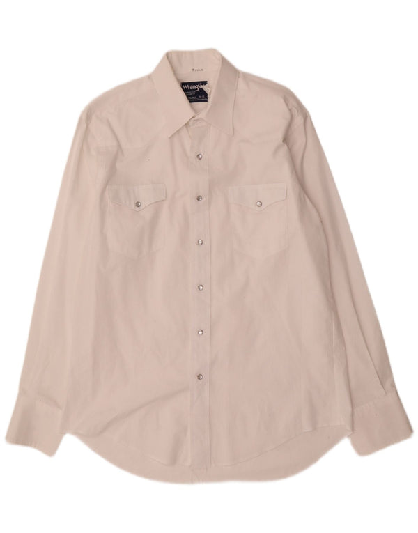 Wrangler Herre høj skjorte str. 16 Large White Polyester