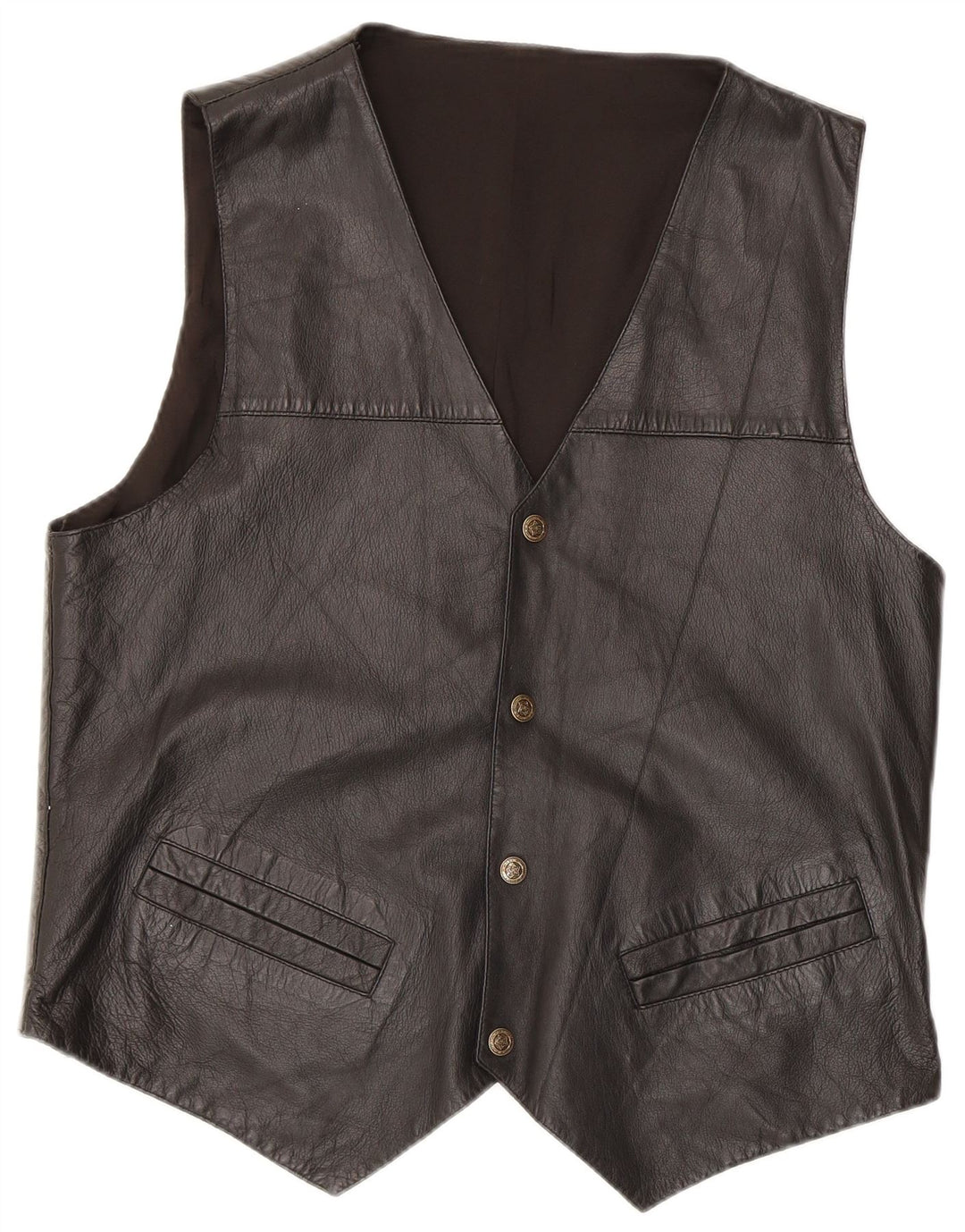 Vintage herre lædervest medium sort
