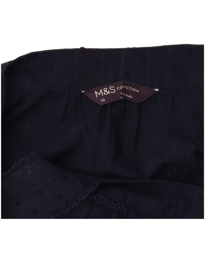 Marks & Spencer Womens Sleeveless Cami Top UK 10 Small Navy Blue Spotted