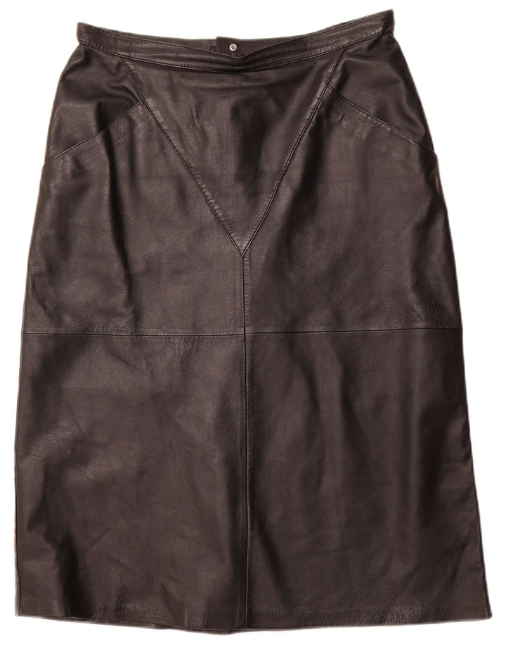 VINTAGE Lædernederdel til kvinder IT 44 Medium W32 Sort