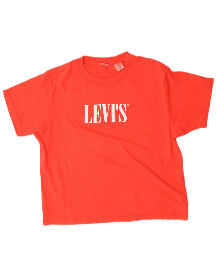 Levi's Dame Oversized grafisk T-shirt Top UK 6 XS Rød