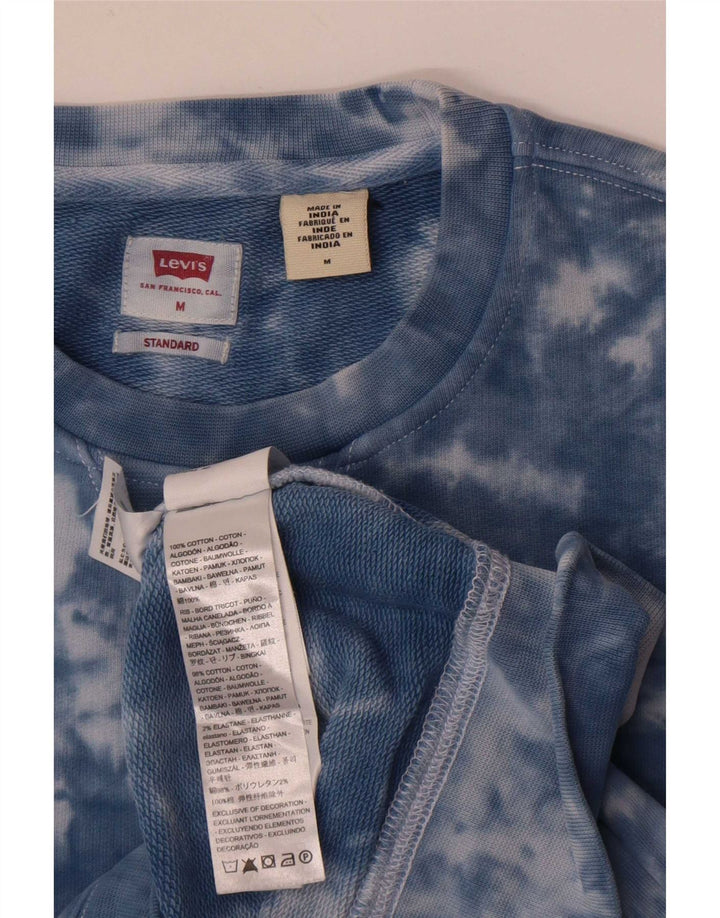 Levi's Herre Standard Fit Sweatshirt Jumper Medium Blue Tie Dye Bomuld