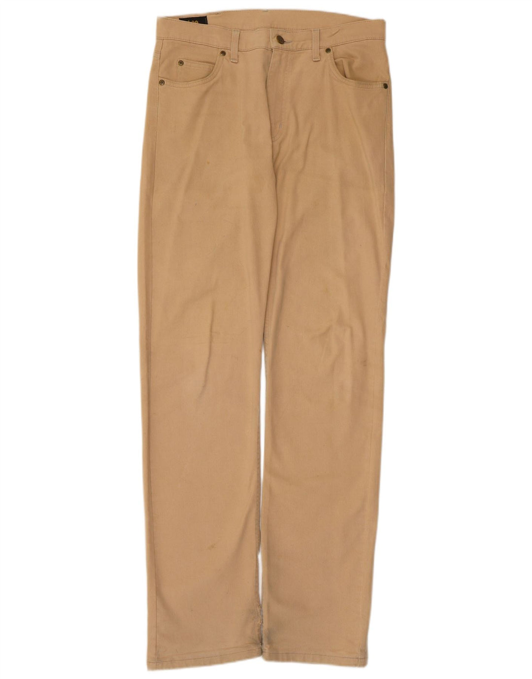 Lee Straight Casual Bukser til mænd W32 L34 Beige Bomuld