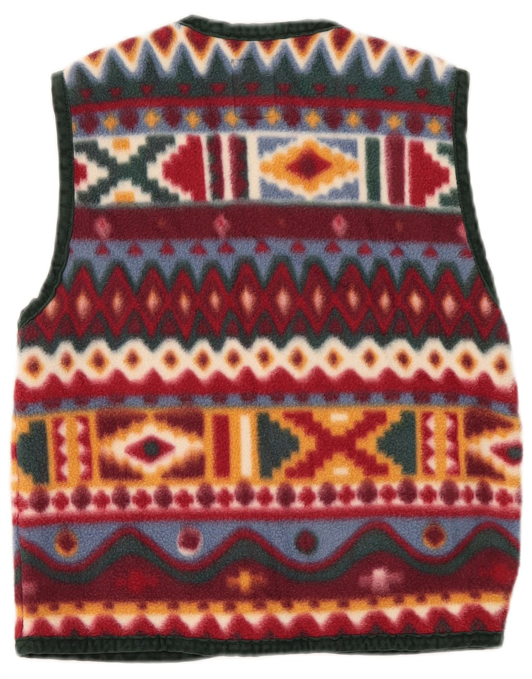 F.LLI CAMPAGNOLO Boys Fleece Gilet 7-8 Years Multicoloured Geometric