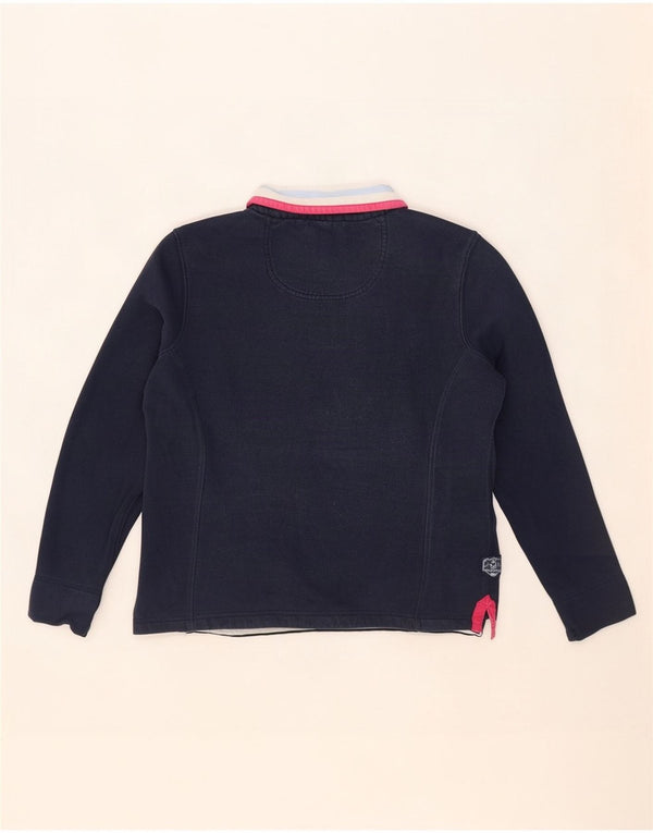 Crew Clothing Womens Zip Neck Sweatshirt Jumper UK 12 Medium Navy Blue