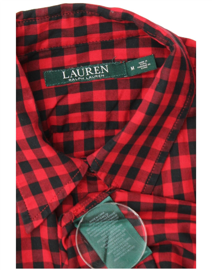 Ralph Lauren Dameskjorte UK 14 Medium Rød Gingham Bomuld