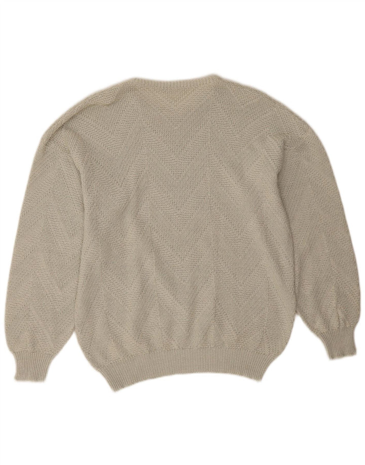 Vintage herre sweater med rund hals, stor grå