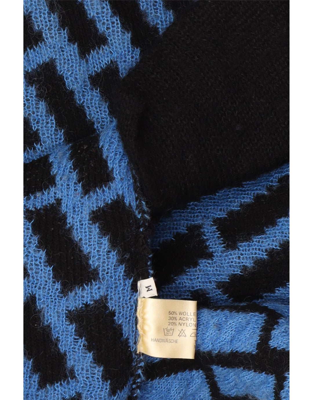 Vintage Dame Longline Oversized Cardigan Sweater UK 14 Medium Blue Check