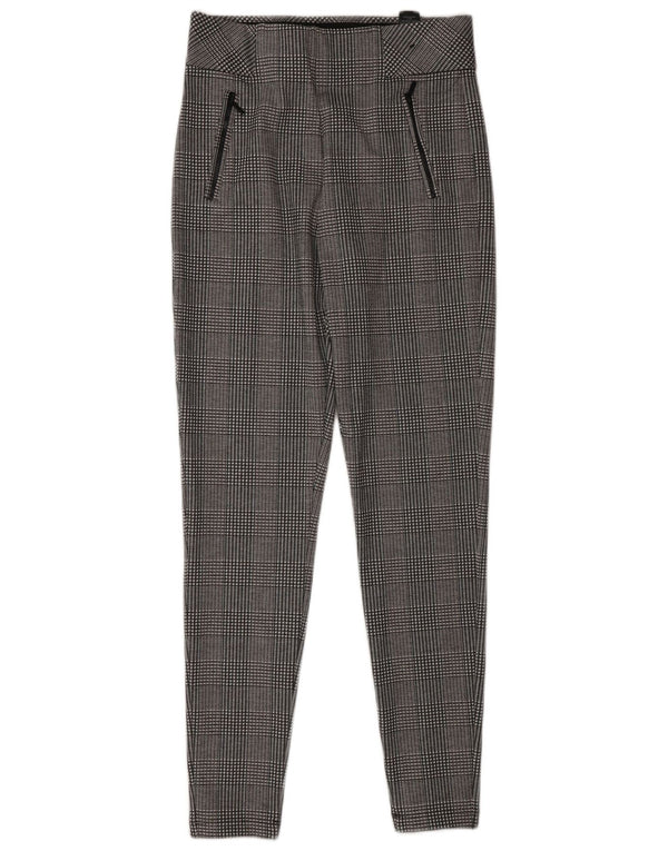 Marks & Spencer Womens Leggings UK 10 Small Grey Houndstooth Polyester