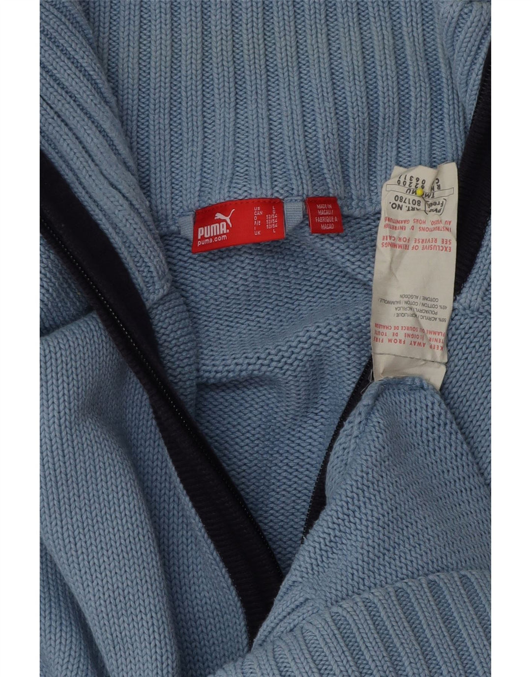 Puma Herre Cardigan Sweater Stor Blå Akryl