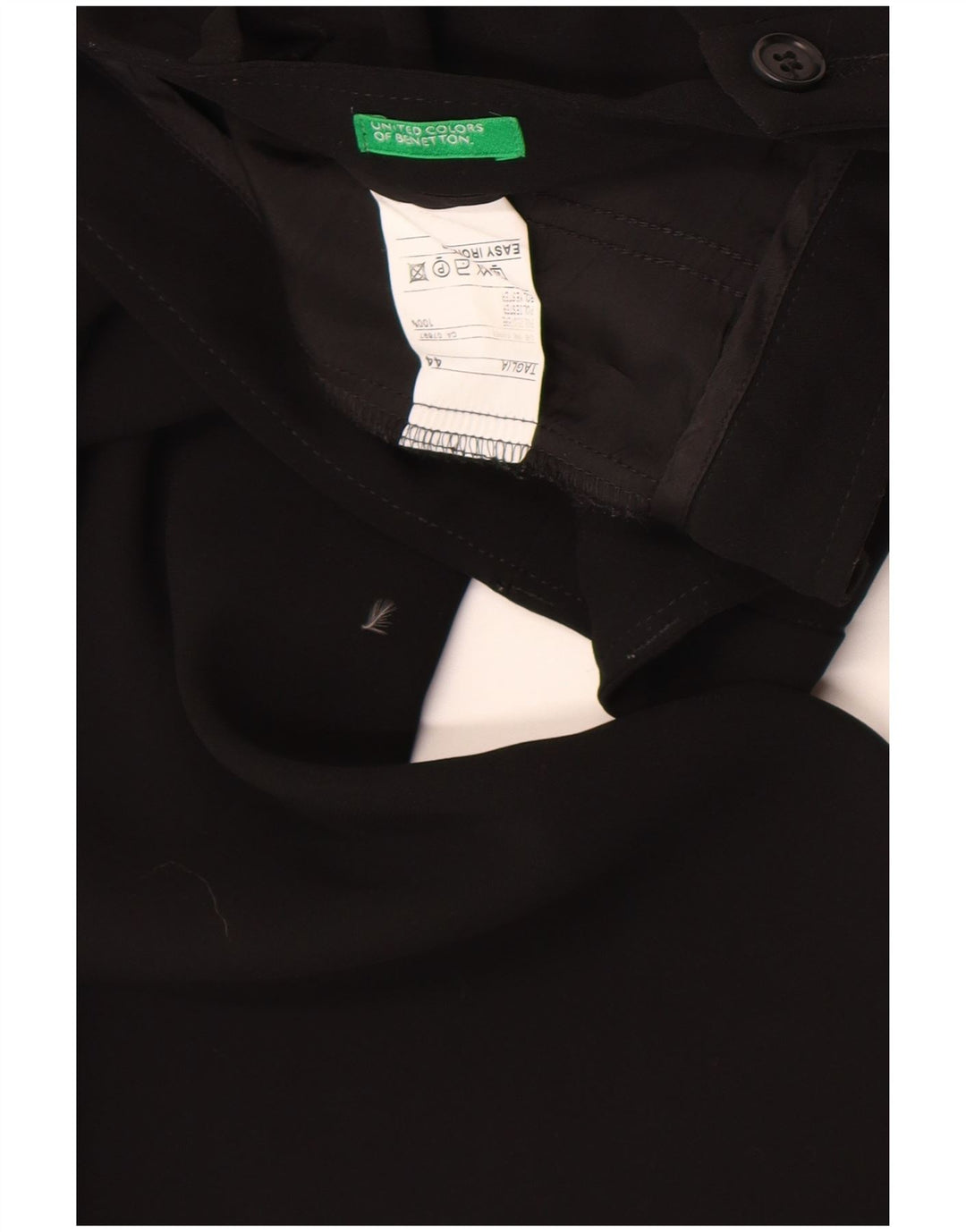Benetton Dame Bootcut Chino Bukser IT 44 Medium W28 L32 Sort Polyester