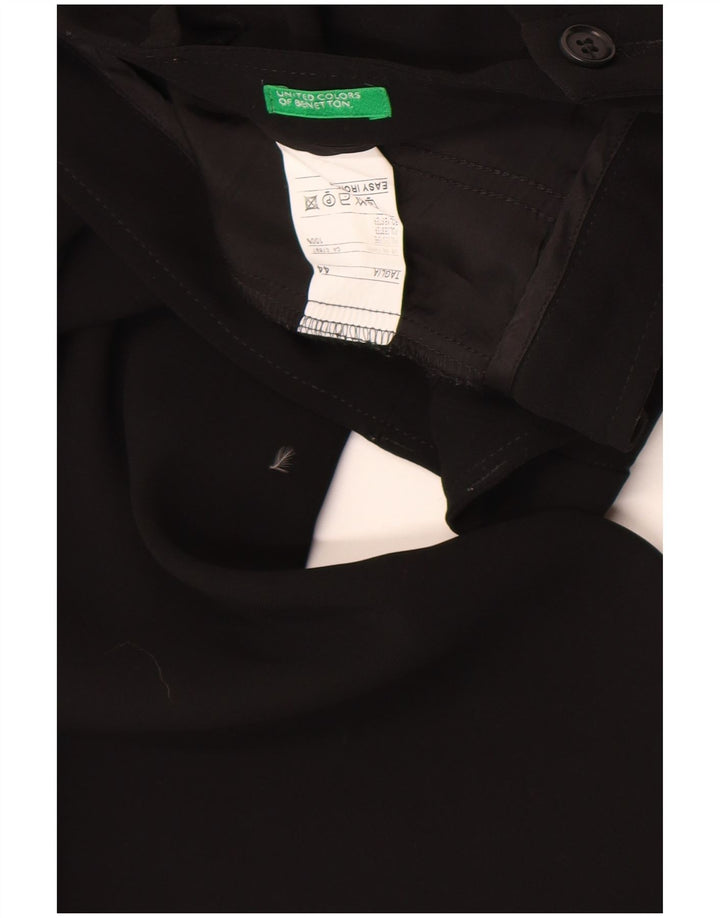 Benetton Dame Bootcut Chino Bukser IT 44 Medium W28 L32 Sort Polyester