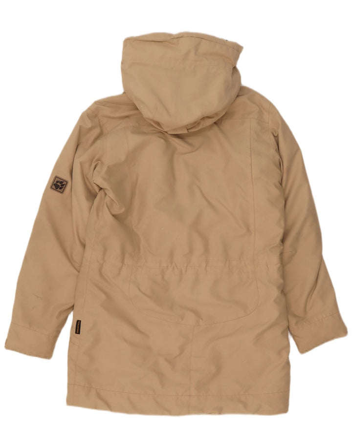 Jack Wolfskin Dame Hooded Parka Jacket UK 14 Medium Beige Polyester